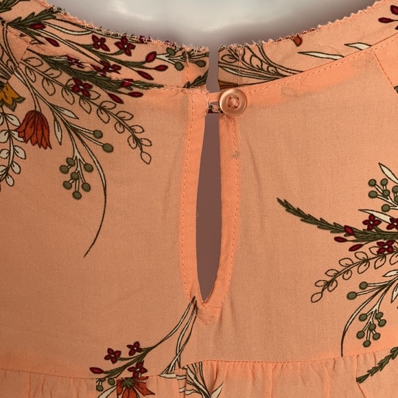 Peach Floral Print Blouse M NEW! - Picture 8 of 10